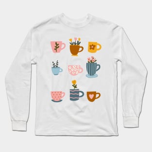 Flower tea cups Long Sleeve T-Shirt